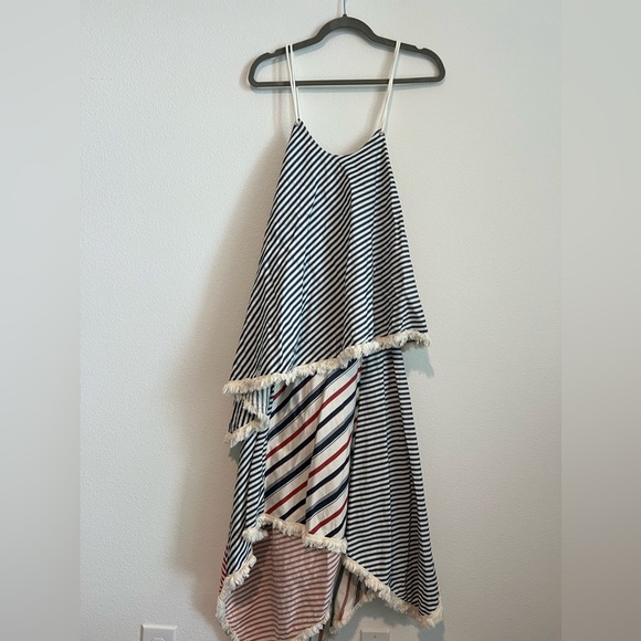 STUNNING‎ VICTORIA TOMAS striped layered dress 100% cotton - Picture 4 of 9